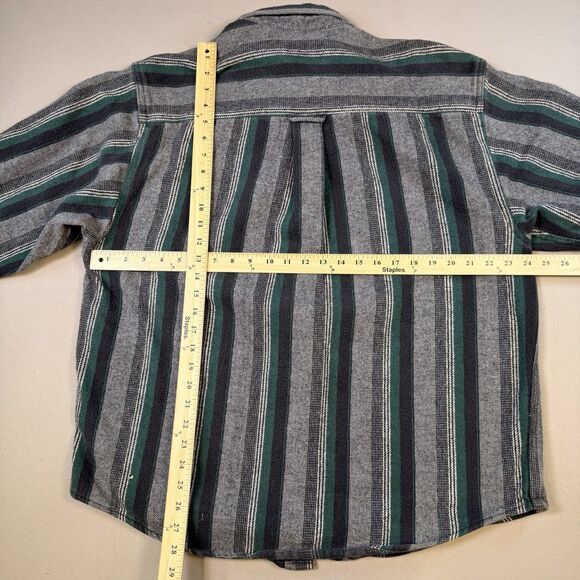 Vintage 90's Eddie Bauer McKinley Flannel Striped Button Up Shirt Men's Size XL - Picture 5 of 5